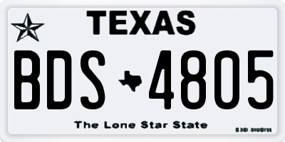 TX license plate BDS4805