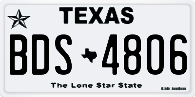 TX license plate BDS4806
