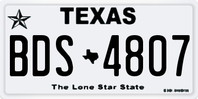 TX license plate BDS4807