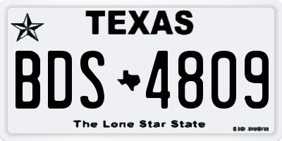 TX license plate BDS4809