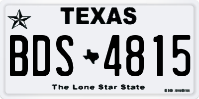 TX license plate BDS4815