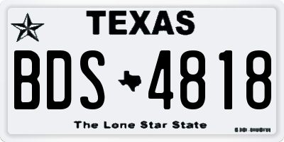TX license plate BDS4818