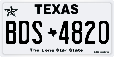 TX license plate BDS4820