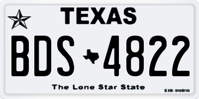 TX license plate BDS4822
