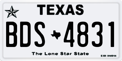 TX license plate BDS4831