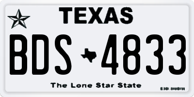 TX license plate BDS4833