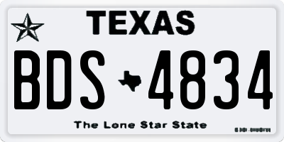 TX license plate BDS4834