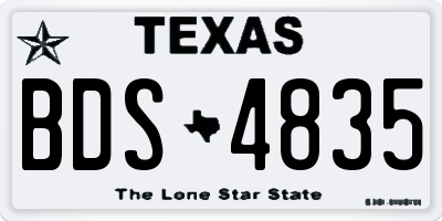TX license plate BDS4835