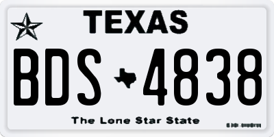TX license plate BDS4838