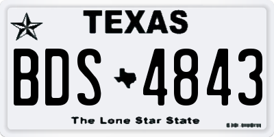 TX license plate BDS4843