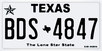 TX license plate BDS4847