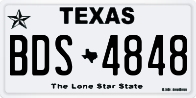 TX license plate BDS4848