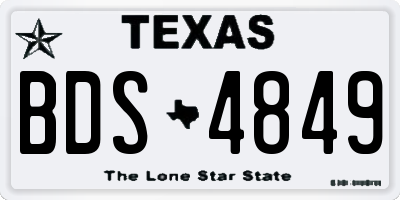 TX license plate BDS4849