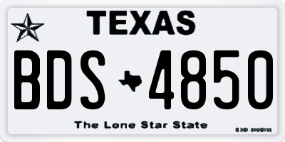 TX license plate BDS4850
