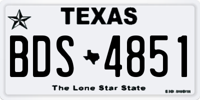 TX license plate BDS4851
