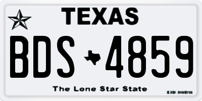 TX license plate BDS4859