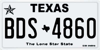 TX license plate BDS4860