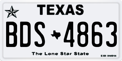 TX license plate BDS4863