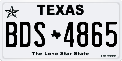 TX license plate BDS4865