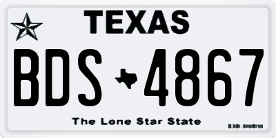 TX license plate BDS4867