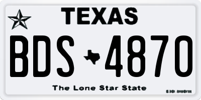 TX license plate BDS4870