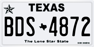 TX license plate BDS4872