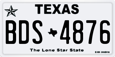 TX license plate BDS4876