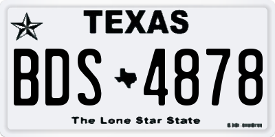TX license plate BDS4878