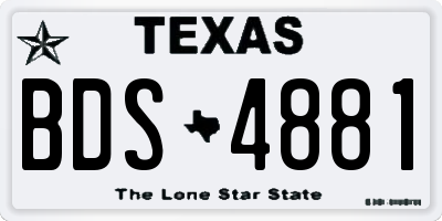 TX license plate BDS4881