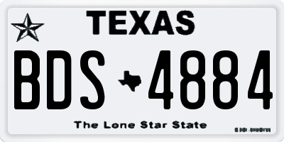 TX license plate BDS4884