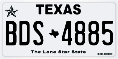 TX license plate BDS4885
