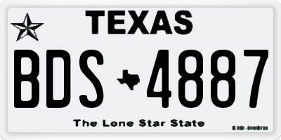 TX license plate BDS4887