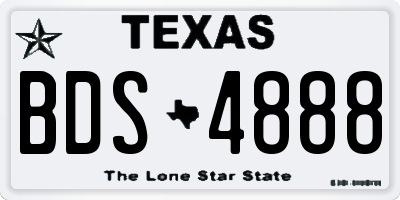 TX license plate BDS4888