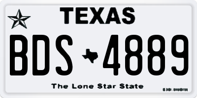 TX license plate BDS4889