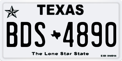 TX license plate BDS4890