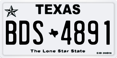 TX license plate BDS4891