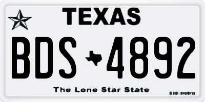 TX license plate BDS4892