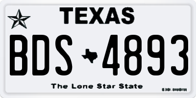 TX license plate BDS4893