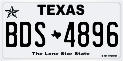 TX license plate BDS4896