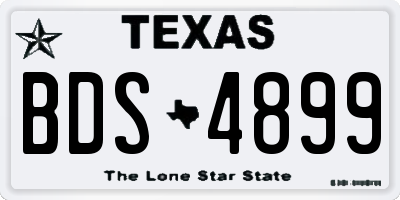 TX license plate BDS4899