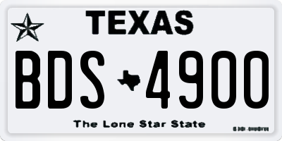 TX license plate BDS4900