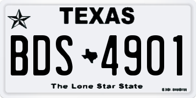TX license plate BDS4901