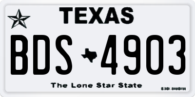 TX license plate BDS4903