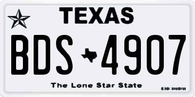 TX license plate BDS4907