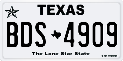 TX license plate BDS4909