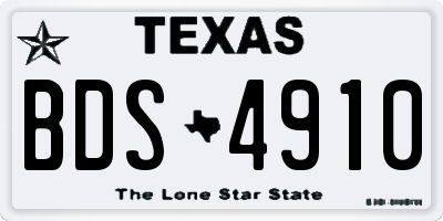 TX license plate BDS4910