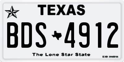 TX license plate BDS4912