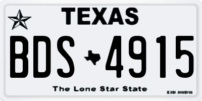 TX license plate BDS4915