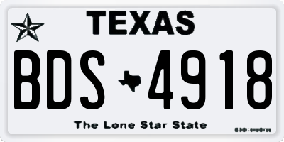 TX license plate BDS4918