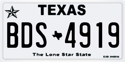 TX license plate BDS4919